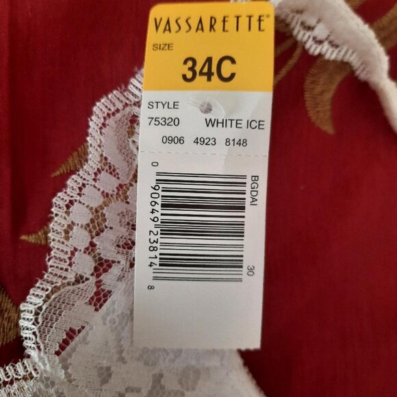 Vassarette White Lace Push Up Bra 34C NEW - Picture 4 of 7